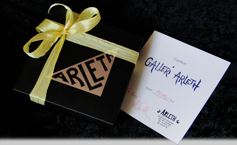 Fint indpakket gavekort til Galleri Arleth