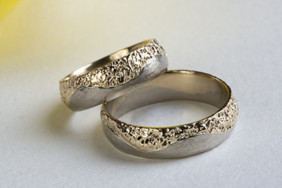 Guld sølv bølge ringe